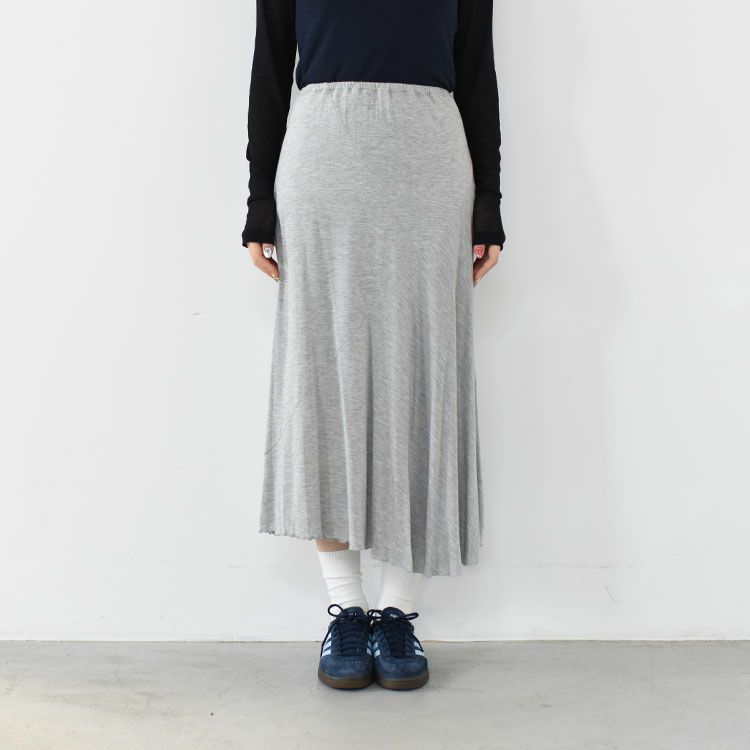 viscose & silk jersey flared midi skirt フレアミディスカート