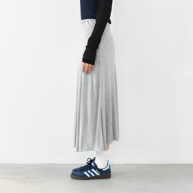 viscose & silk jersey flared midi skirt フレアミディスカート