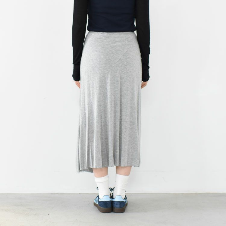 viscose & silk jersey flared midi skirt フレアミディスカート