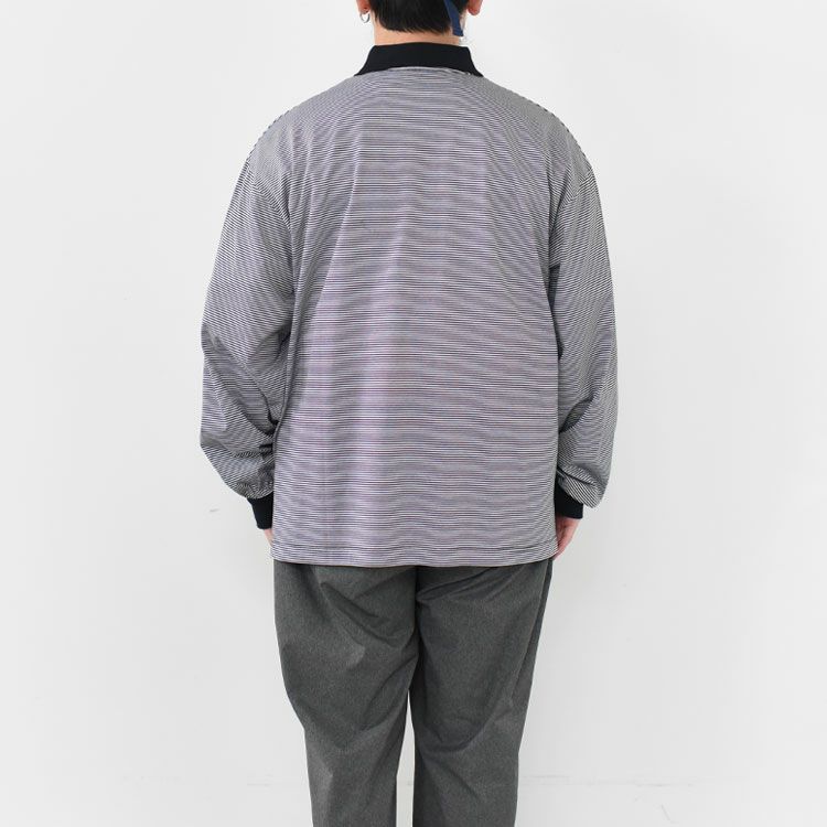 Narrow Striped L/S Polo Shirt ナローストライプロングスリーブポロシャツ