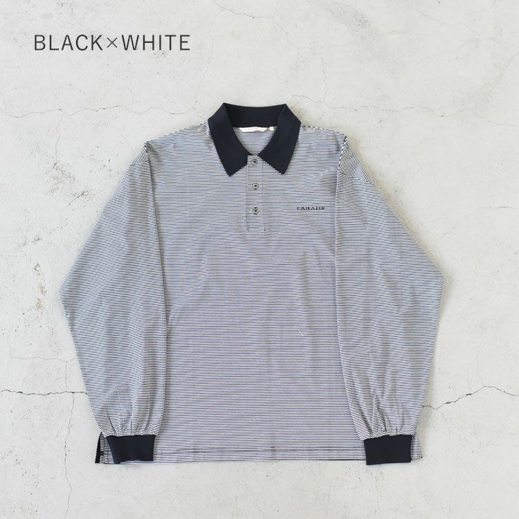 Narrow Striped L/S Polo Shirt ナローストライプロングスリーブポロシャツ/FARAH（ファーラー）