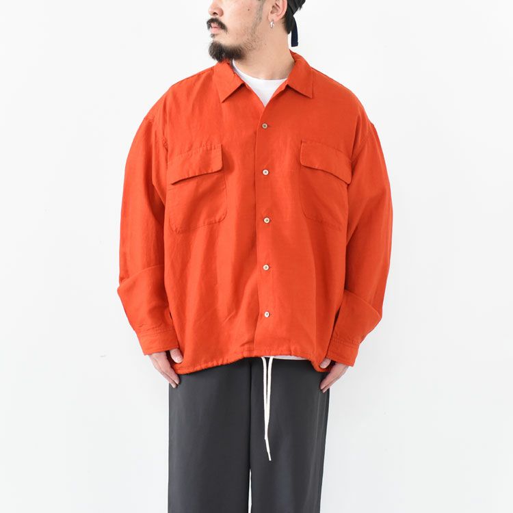 Open Collar Cupra Hemp Shirt オープンカラーキュプラヘンプシャツ