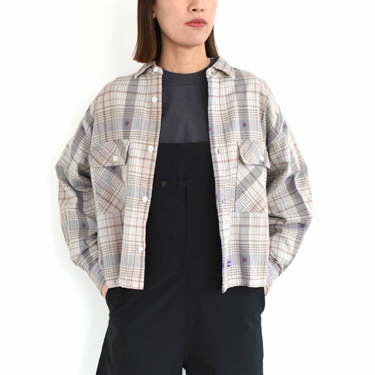 Amunzen Plaid Field Cropped Shirt アムンゼンプレイドフィールドクロップドシャツ