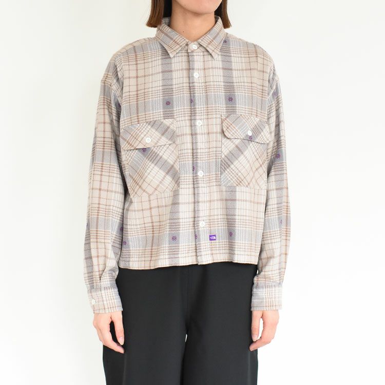 Amunzen Plaid Field Cropped Shirt アムンゼンプレイドフィールドクロップドシャツ