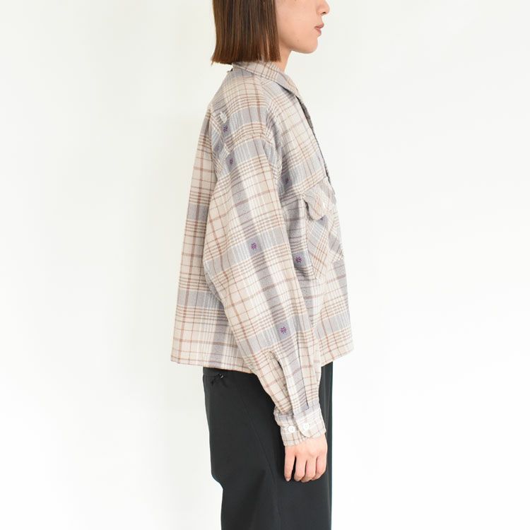 Amunzen Plaid Field Cropped Shirt アムンゼンプレイドフィールドクロップドシャツ