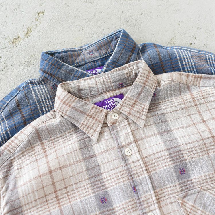 Amunzen Plaid Field Cropped Shirt アムンゼンプレイドフィールドクロップドシャツ