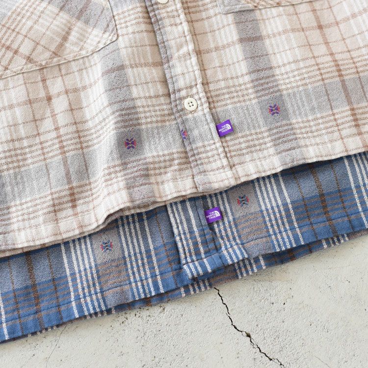 Amunzen Plaid Field Cropped Shirt アムンゼンプレイドフィールドクロップドシャツ