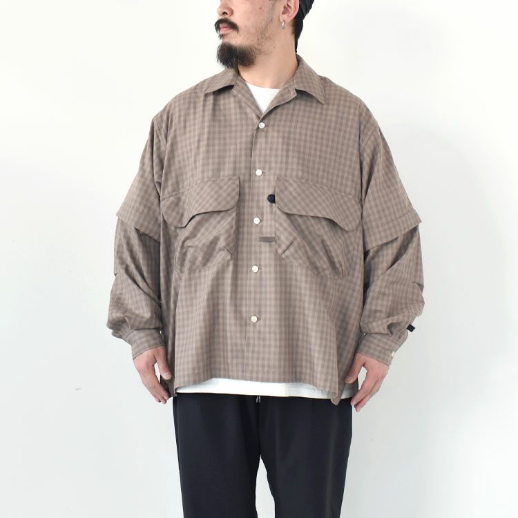 TECH SPORTS OPEN COLLAR SHIRTS L/S MINI PLAIDS テックスポーツ ...