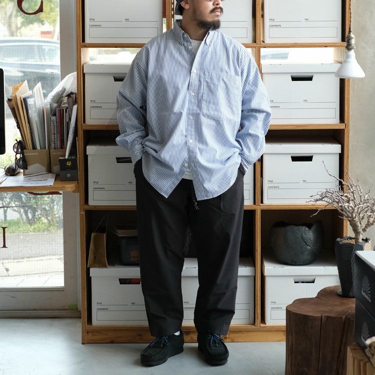 TECH BUTTON DOWN SHIRTS L/S STRIPE テックボタンダウンシャツロング 