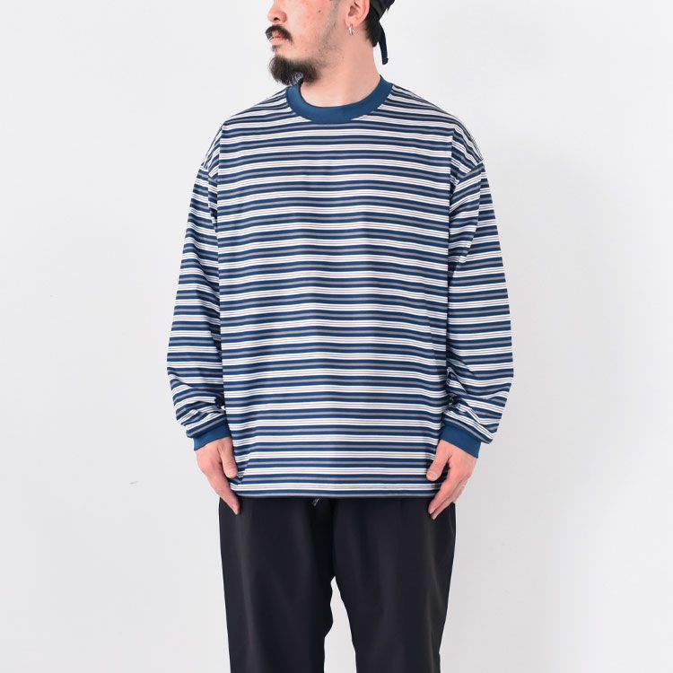 SALE 20％OFF】TECH DRAWSTRING MULTI BORDER L/S TEE テックドロー 