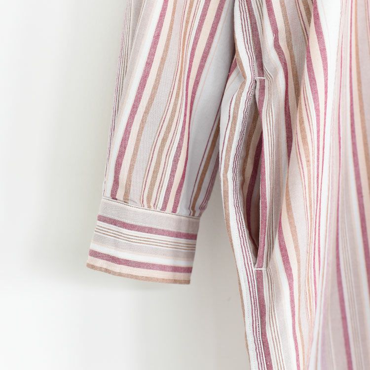 Button Down NP Striped Field Shirt Dress ボタンダウンNPストライプフィールドシャツドレス