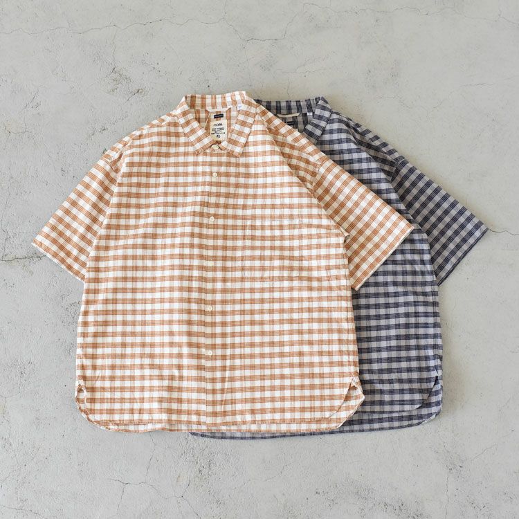 Cotton Silk PALAKA Check S/S Shirt コットンシルクパラカチェックショートスリーブシャツ