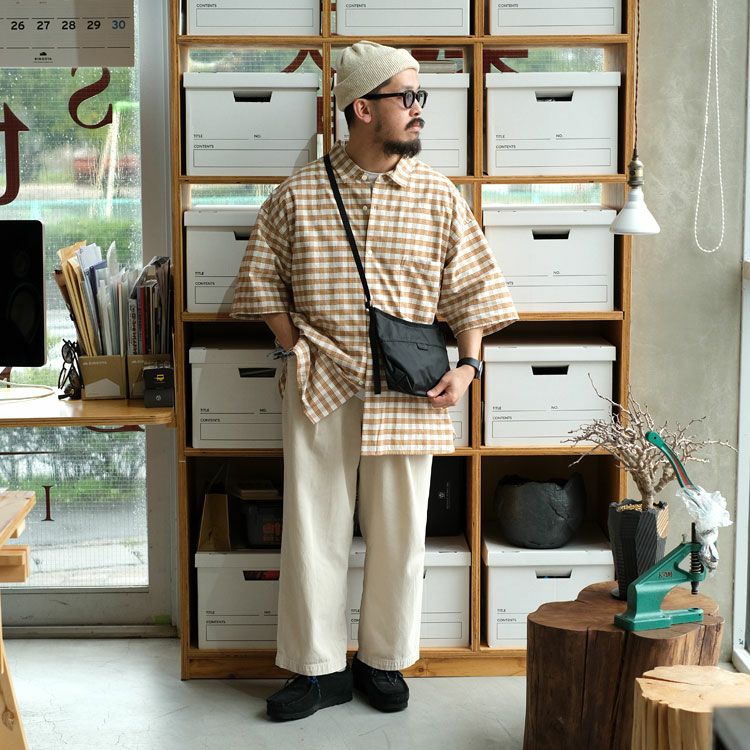 Cotton Silk PALAKA Check S/S Shirt コットンシルクパラカチェックショートスリーブシャツ