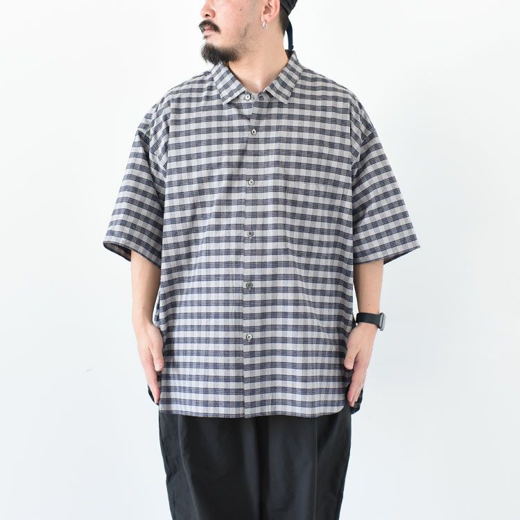 SALE 30％OFF】Cotton Silk PALAKA Check S/S Shirt コットンシルク 