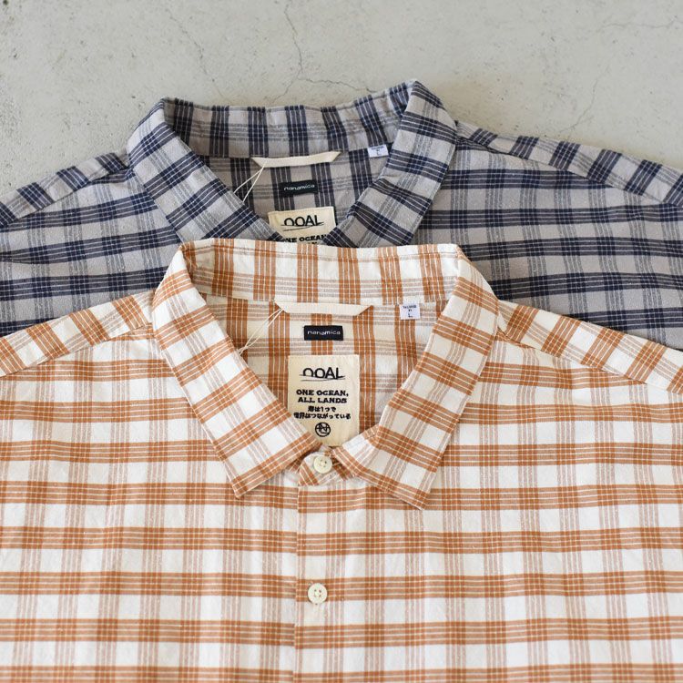 SALE 30％OFF】Cotton Silk PALAKA Check S/S Shirt コットンシルク 