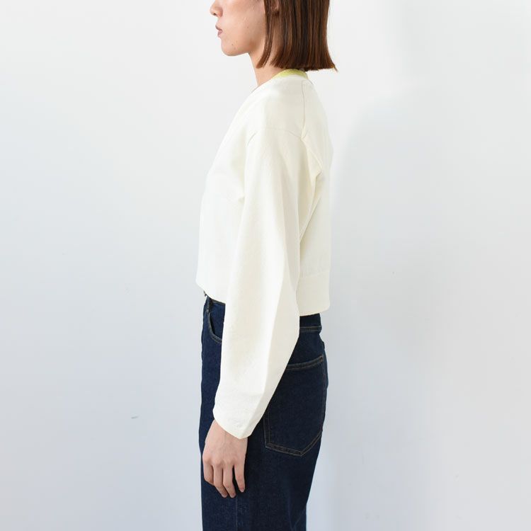 stretch organic cotton cropped cardigan ストレッチオーガニックコットンクロップドカーディガン