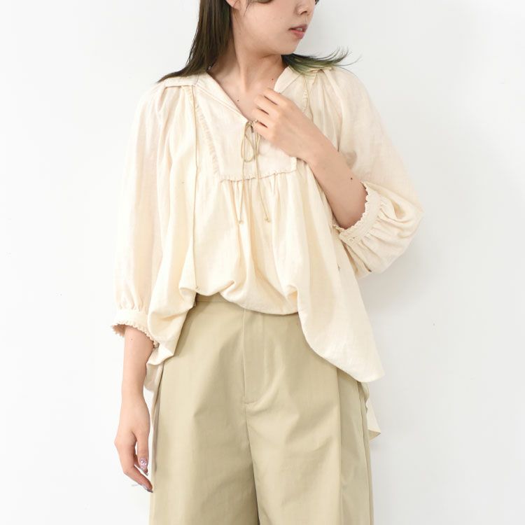 SALE 30％OFF】GAZE SMOCK BLOUSE ガーゼスモックブラウス/THE 
