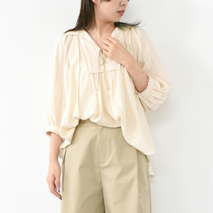 GAZE SMOCK BLOUSE ガーゼスモックブラウス