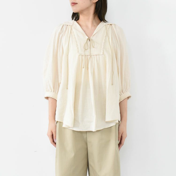 GAZE SMOCK BLOUSE ガーゼスモックブラウス