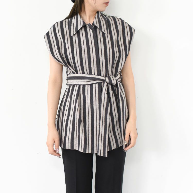 no-sleeve shirt (jacquard stripe) ノースリーブシャツ