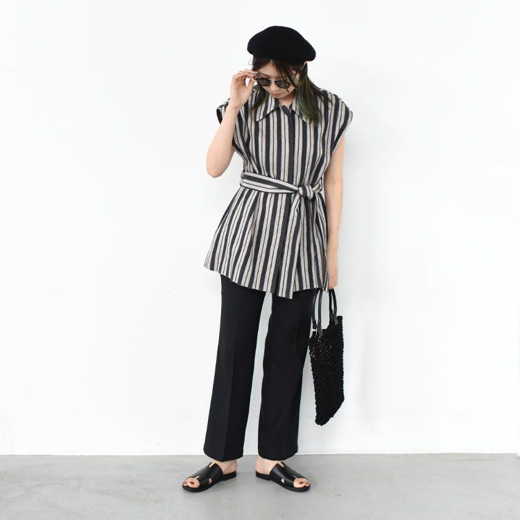 no-sleeve shirt (jacquard stripe) ノースリーブシャツ