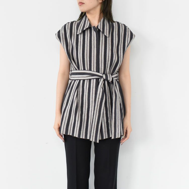 no-sleeve shirt (jacquard stripe) ノースリーブシャツ