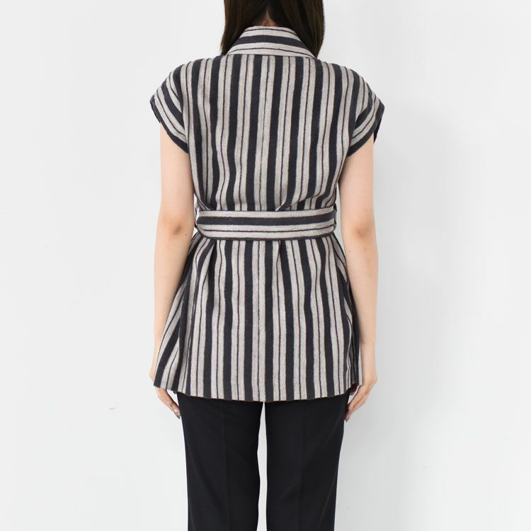 no-sleeve shirt (jacquard stripe) ノースリーブシャツ