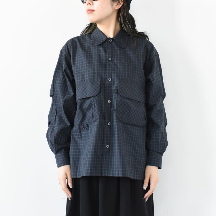 W's TECH SPORTS OPEN COLLAR SHIRT L/S PLAID ウィメンズテックスポーツオープンカラーシャツ/DAIWA  PIER39（ダイワ ピア39） | BINGOYA