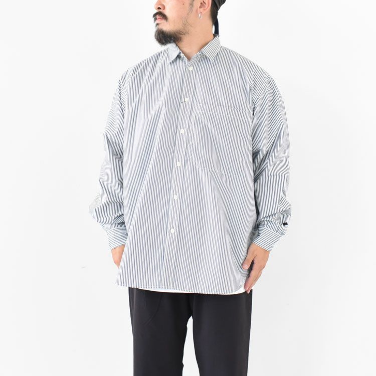 TECH REGULAR COLLAR SHIRT L/S STRIPE テックレギュラーカラーシャツストライプ