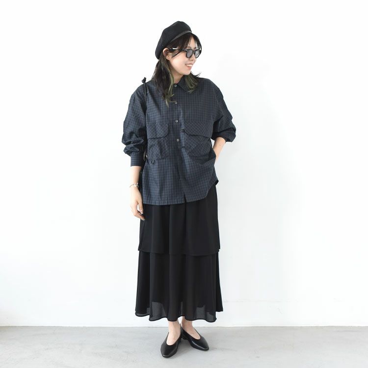 sheer gather double hem skirt シアーギャザーダブルヘムスカート