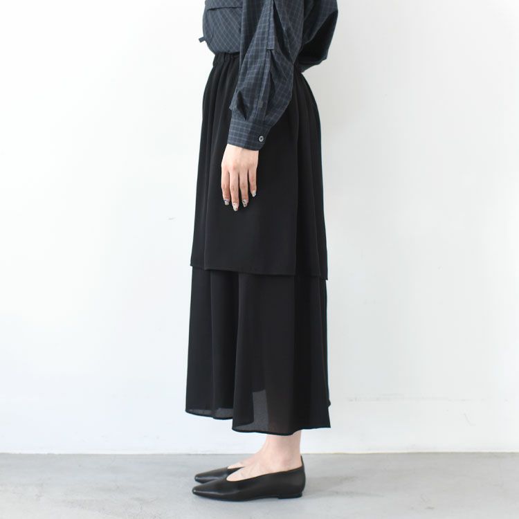 sheer gather double hem skirt シアーギャザーダブルヘムスカート