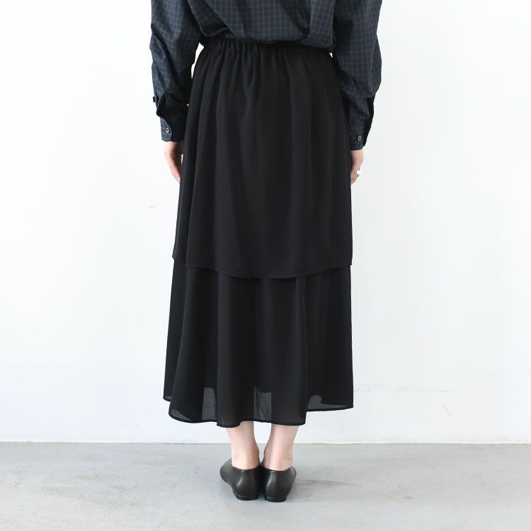 sheer gather double hem skirt シアーギャザーダブルヘムスカート