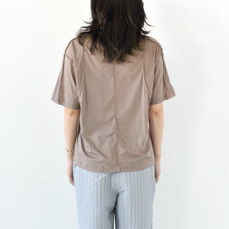 twisted cotton sheer jersey Tee with mohair-stitch ツイステッドコットンシアージャージーTシャツ