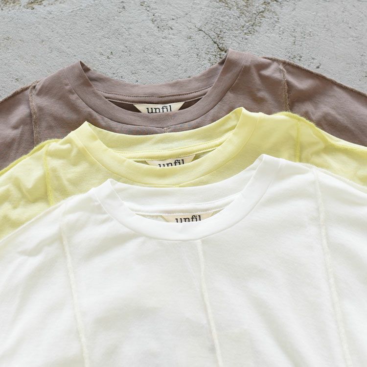 twisted cotton sheer jersey Tee with mohair-stitch ツイステッドコットンシアージャージーTシャツ