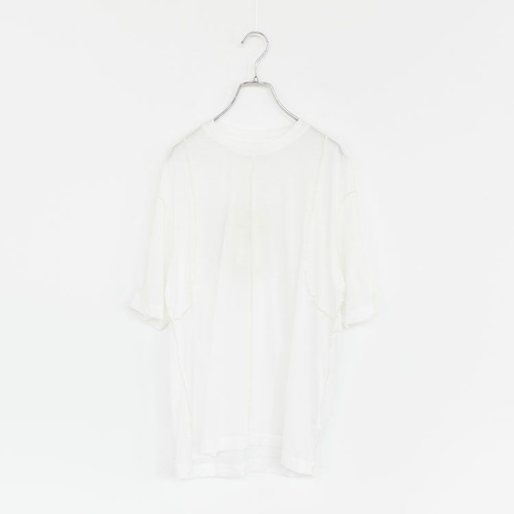 twisted cotton sheer jersey Tee with mohair-stitch ツイステッドコットンシアージャージーTシャツ