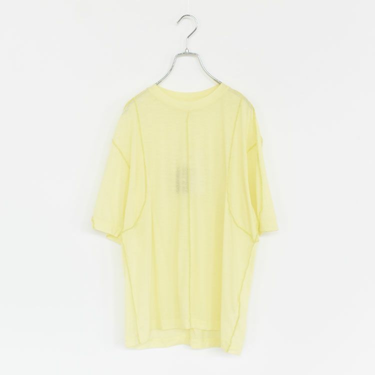 twisted cotton sheer jersey Tee with mohair-stitch ツイステッドコットンシアージャージーTシャツ