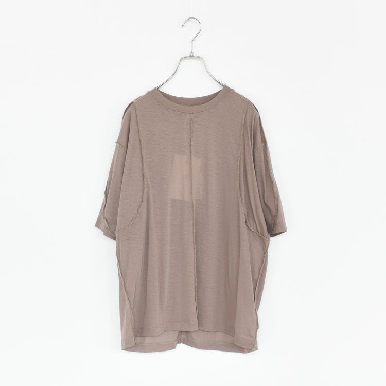 twisted cotton sheer jersey Tee with mohair-stitch ツイステッドコットンシアージャージーTシャツ