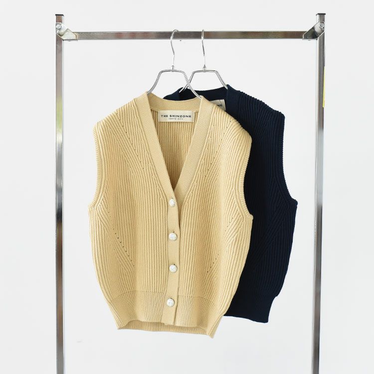 FULL CARDIGAN KNIT VEST フルカーディガンニットベスト