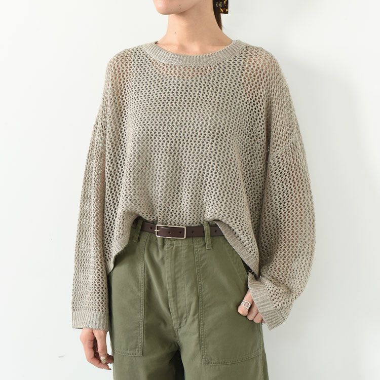 mesh crew neck P/O メッシュクルーネックプルオーバー