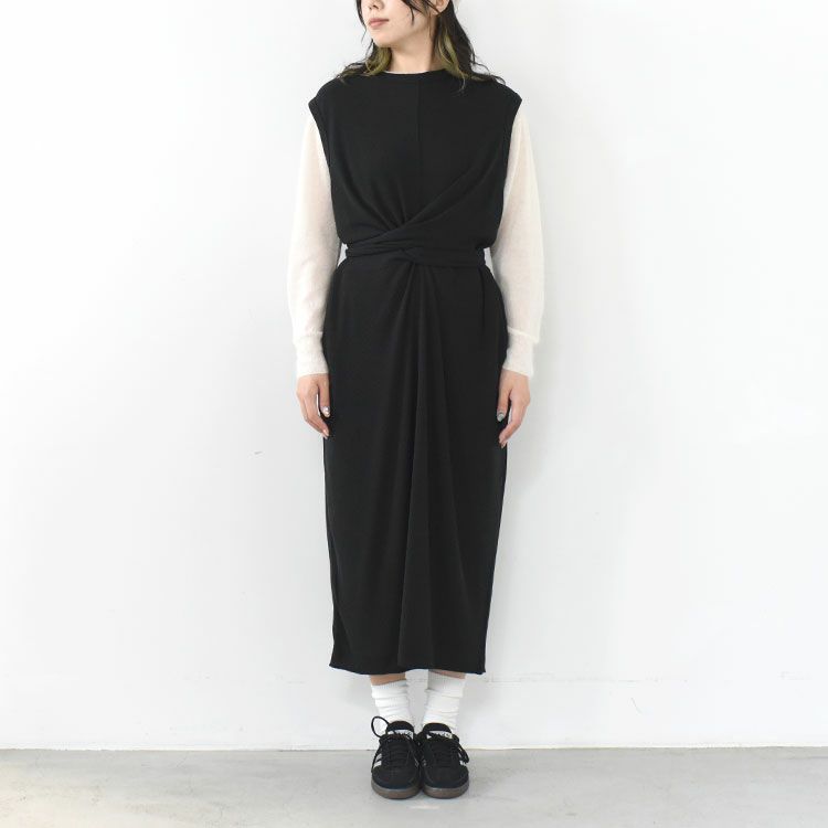 raw silk ribbed-jersey sleeveless dress スリーブレスドレス