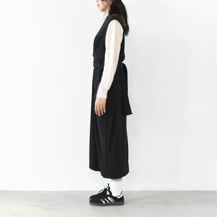 raw silk ribbed-jersey sleeveless dress スリーブレスドレス