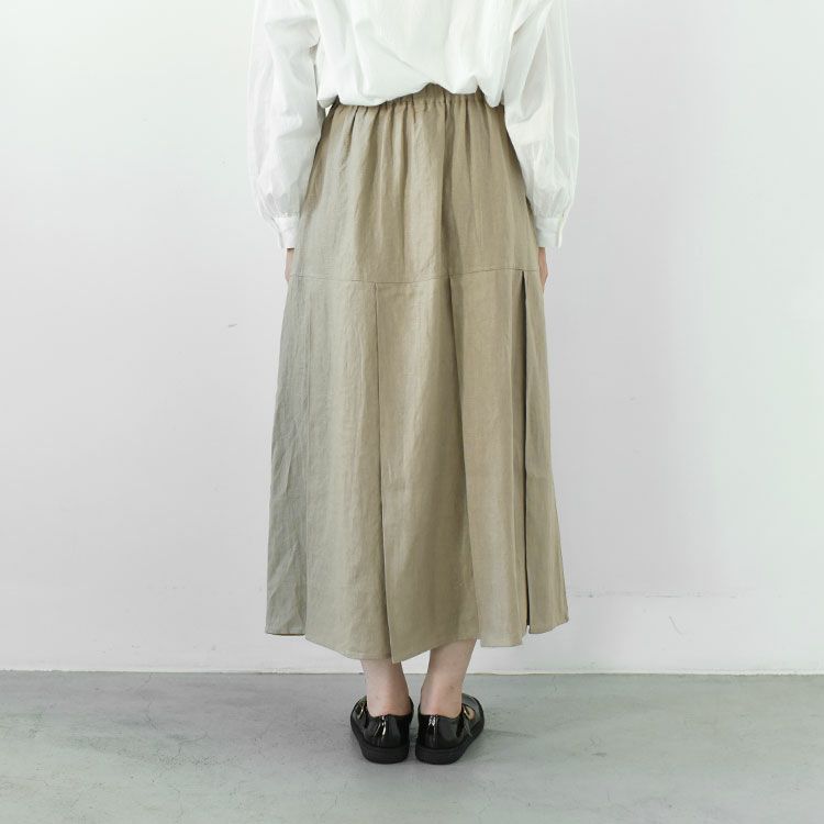 リネン太番手ムジ切替スカート
