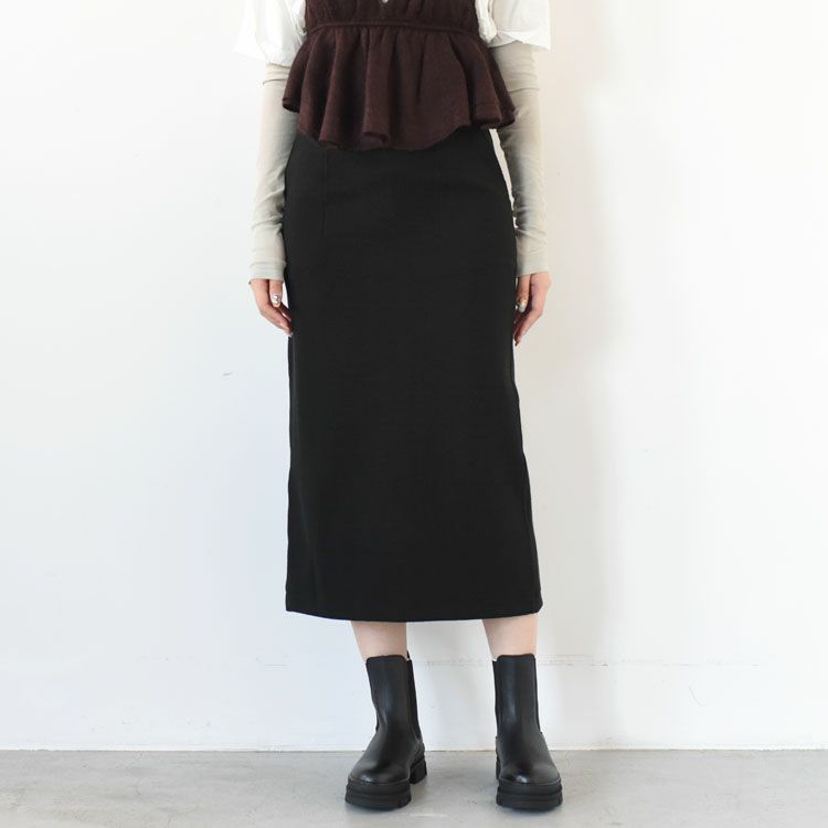 stretch raw silk ribbed-jersey pencil midi skirt ペンシルミディスカート