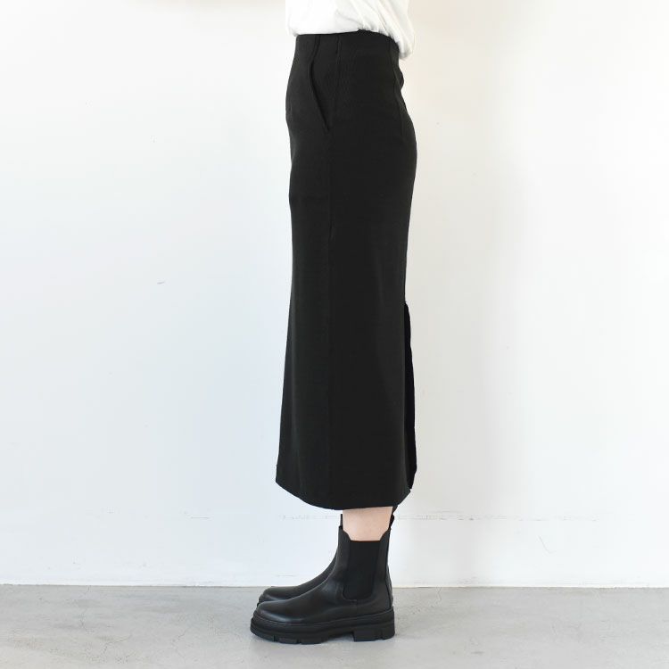 stretch raw silk ribbed-jersey pencil midi skirt ペンシルミディスカート