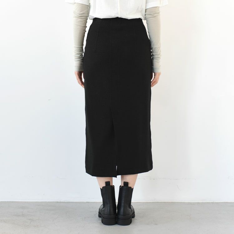 stretch raw silk ribbed-jersey pencil midi skirt ペンシルミディスカート