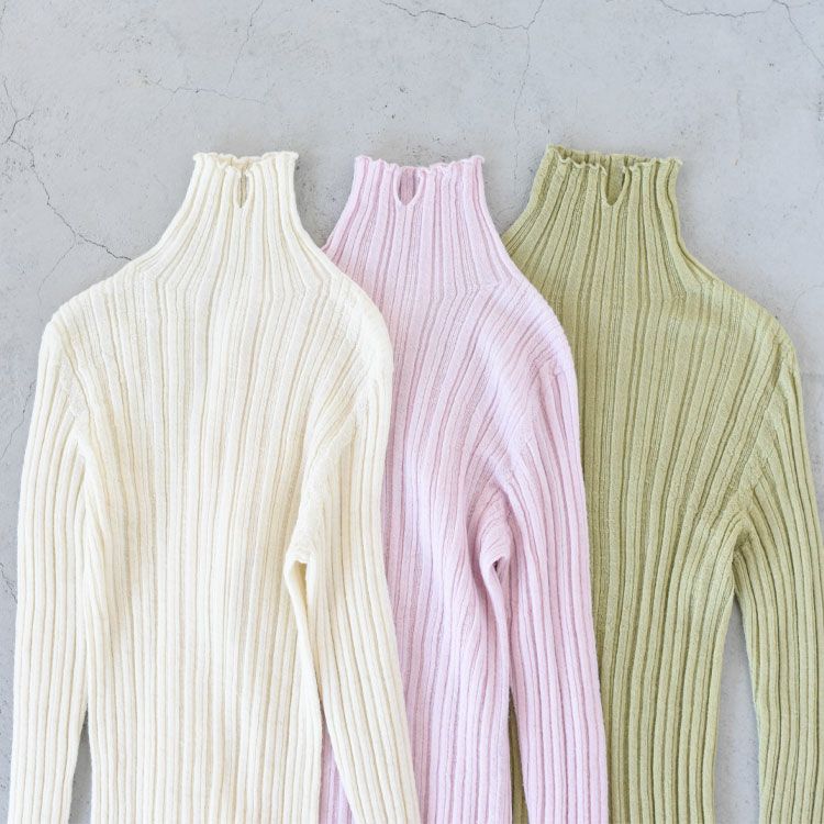 royal baby alpaca random ribbed-knit high-neck sweater ランダムリブニットハイネックセーター