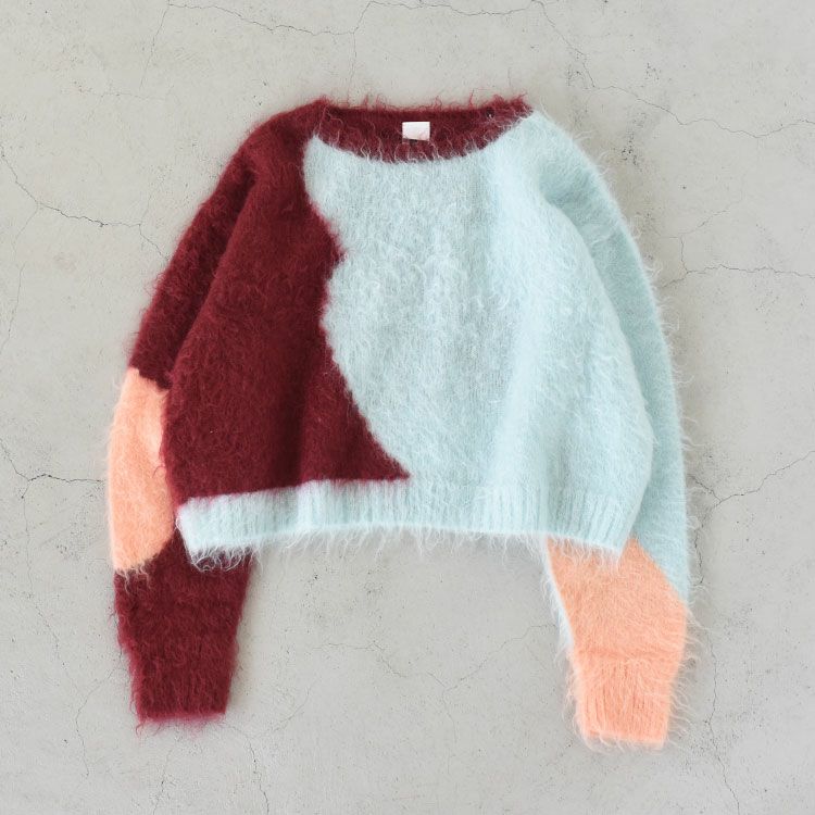 intarsia mohair shaggy knit sweater インターシャモヘアシャギーニットセーター