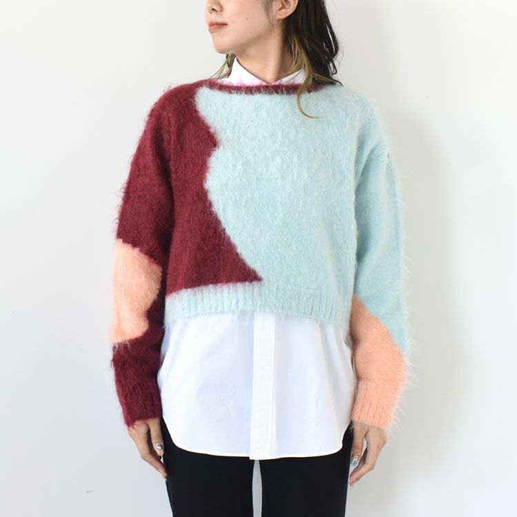 intarsia mohair shaggy knit sweater インターシャモヘアシャギーニットセーター