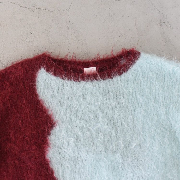 intarsia mohair shaggy knit sweater インターシャモヘアシャギーニットセーター