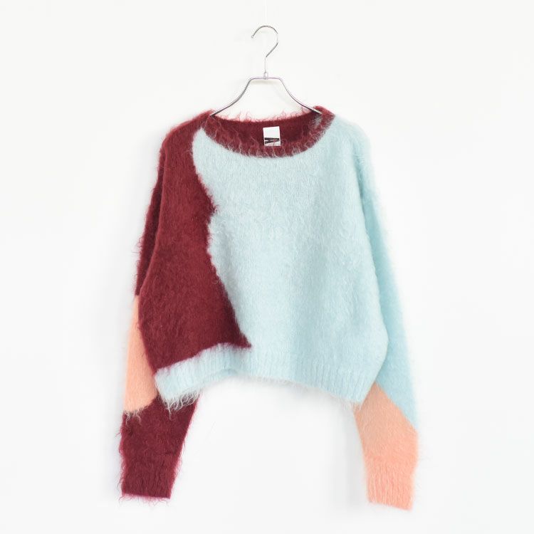 intarsia mohair shaggy knit sweater インターシャモヘアシャギーニットセーター